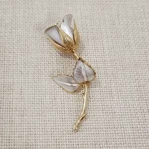 Silver rose pin